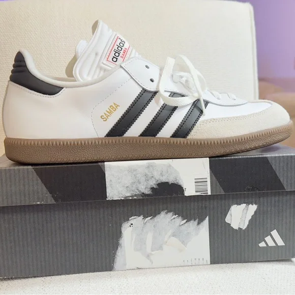 Adidas Samba Classic White Black Brown Sneakers - Picture 5 of 6